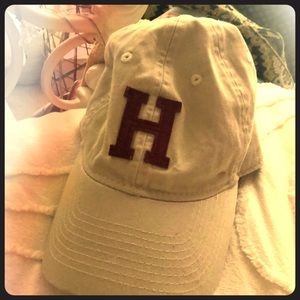 beige harvard hat